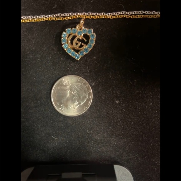 GUCCI Upcycled Turquoise & Gold Charm on Gold Tone Necklace - Picture 6 of 6